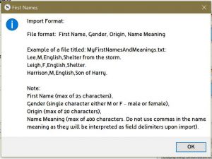 format details for custom name files